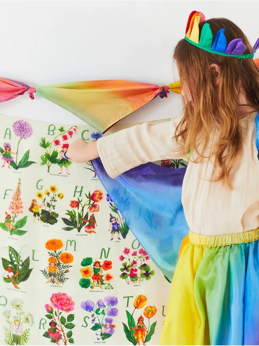 NWT Sarah Silks Rainbow Petal Crown